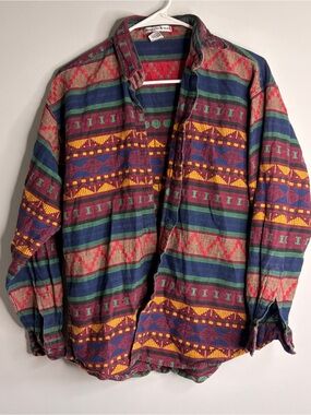 Vintage Maggie & Max 100% Cotton Button-Up Shirt Jacket Medium Womens